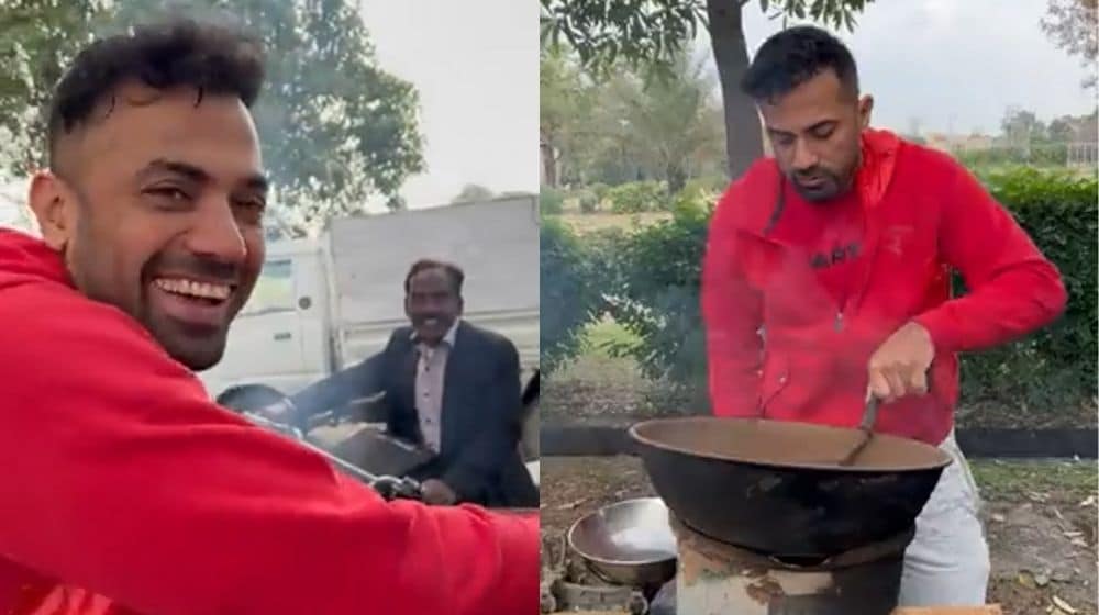 Wahab Riaz Takes Up a New Job as a Channay Wala [Video]