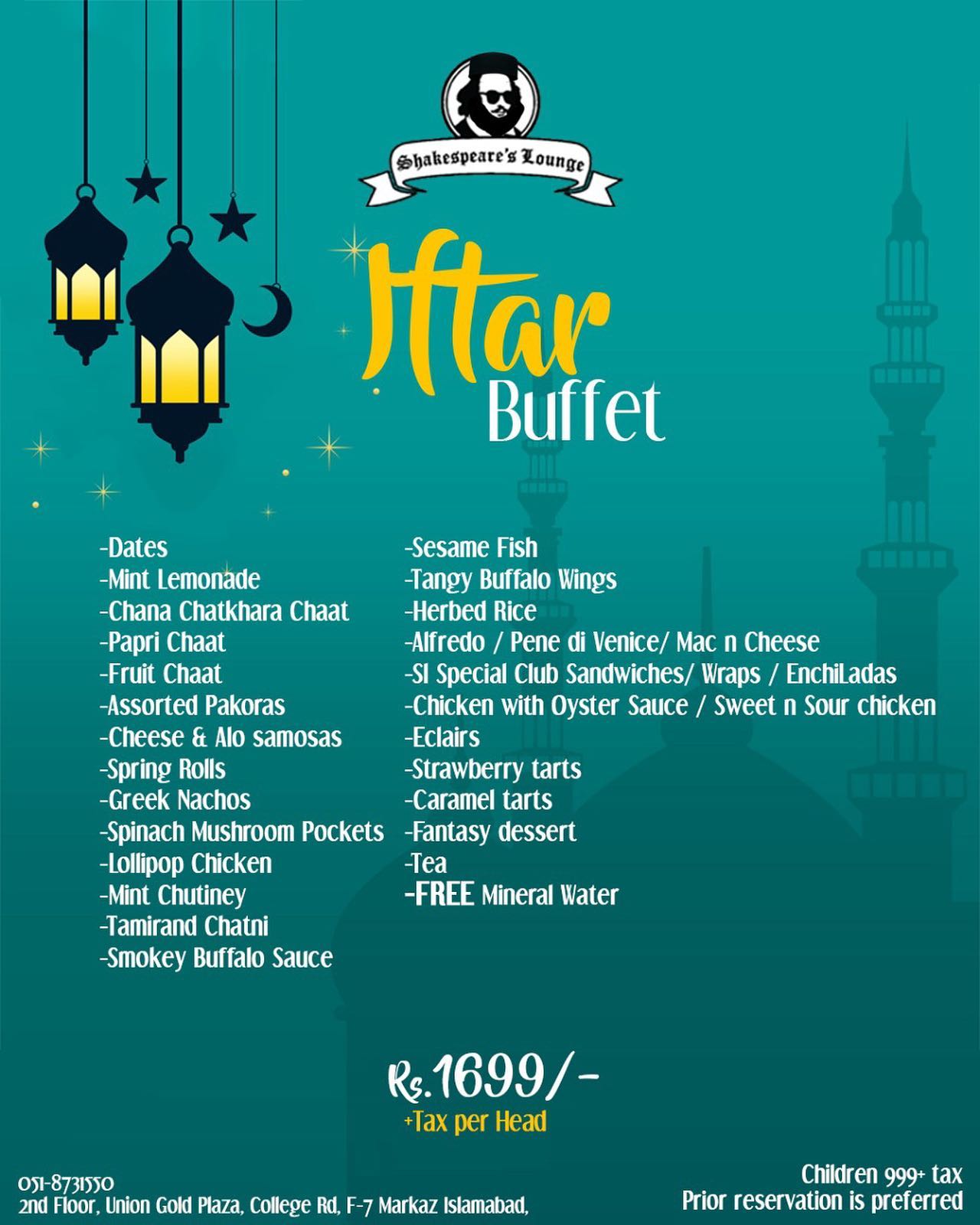 sehri and iftar deals in islamabad