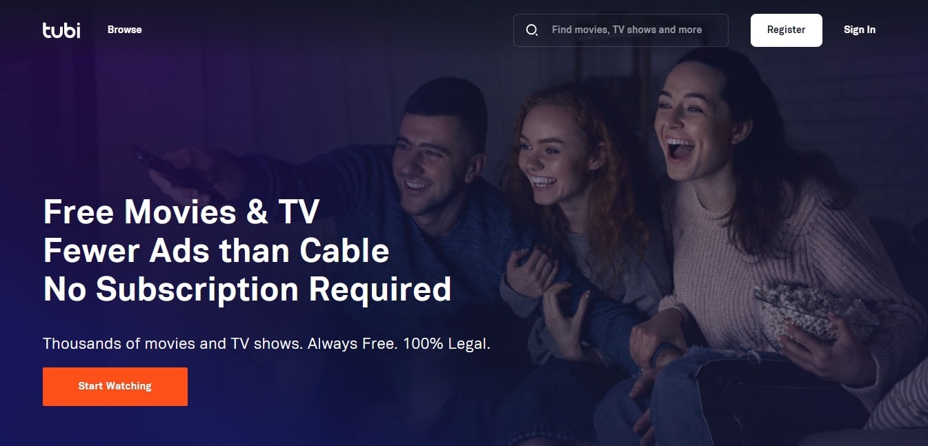 TubiTV Website to Download Free Movies and TV series