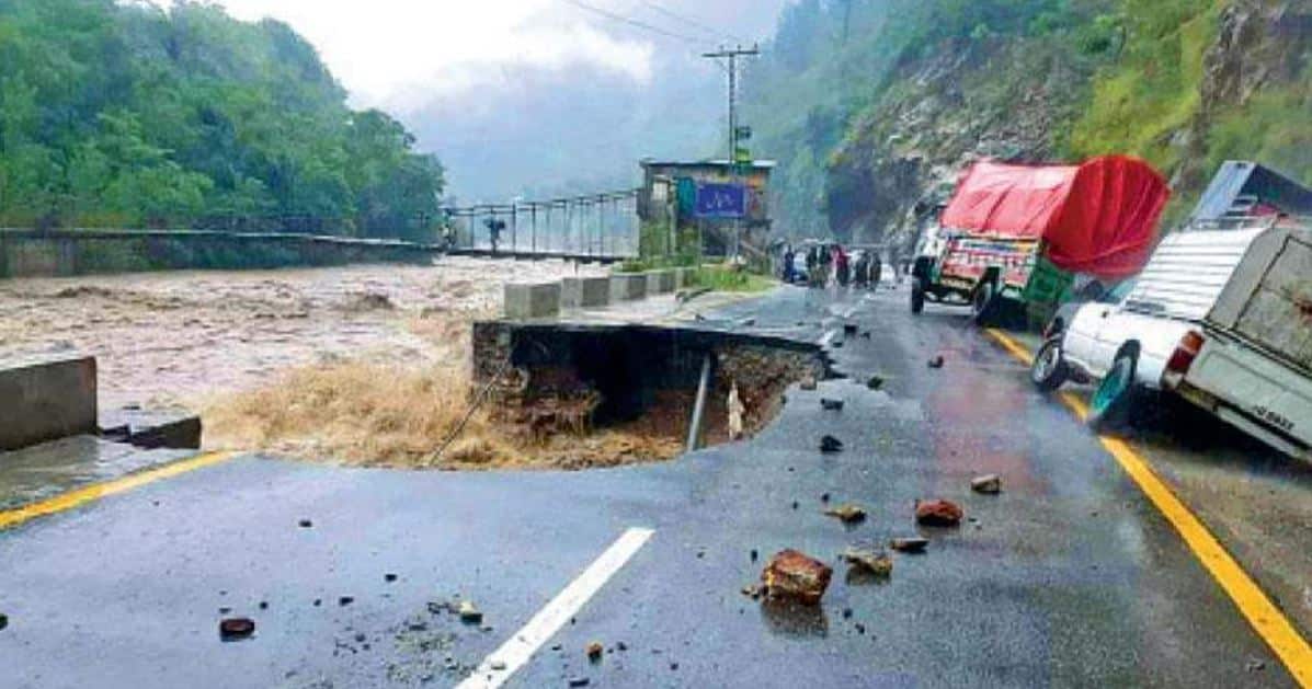 2022 KPK Floods Destroy Road