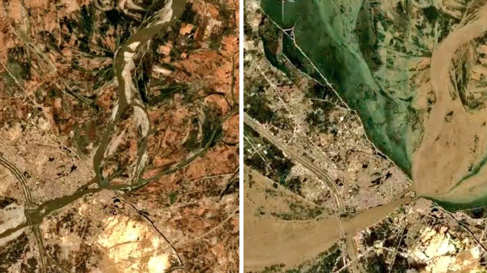Satellite Images of Indus River Show Unbelievable Effects of Floods