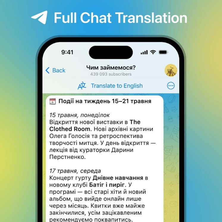 Telegram Latest New Update 2023 Live Message Translation