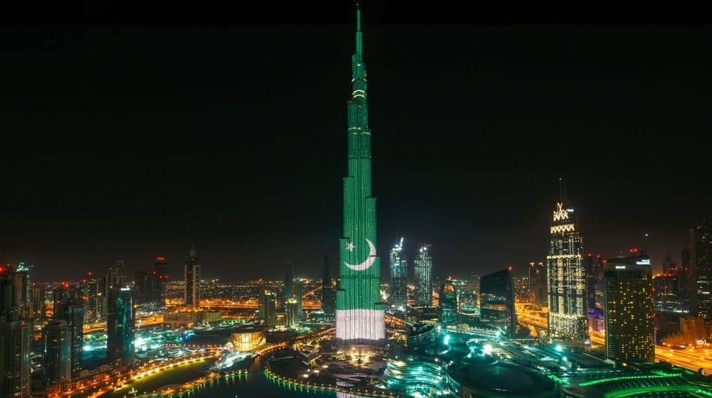 Burj Khalifa Finally Lights Up in Pakistan’s Green and White Color on 14 August