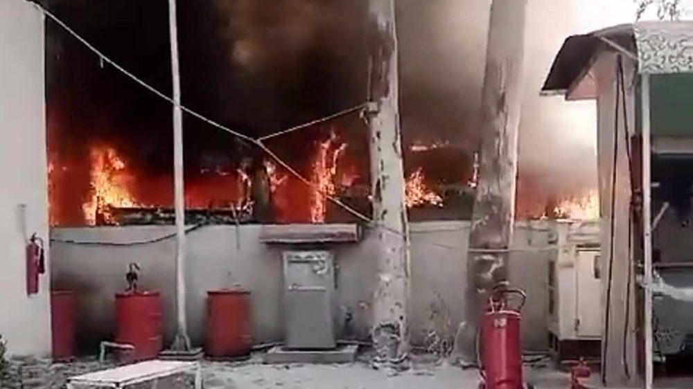 Massive Fire Engulfs Bus Depot in Islamabad
