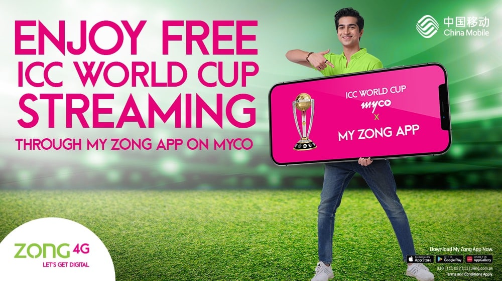 Zong 4G Partners With MYCO for Free ICC Cricket World Cup Streaming Through My Zong App