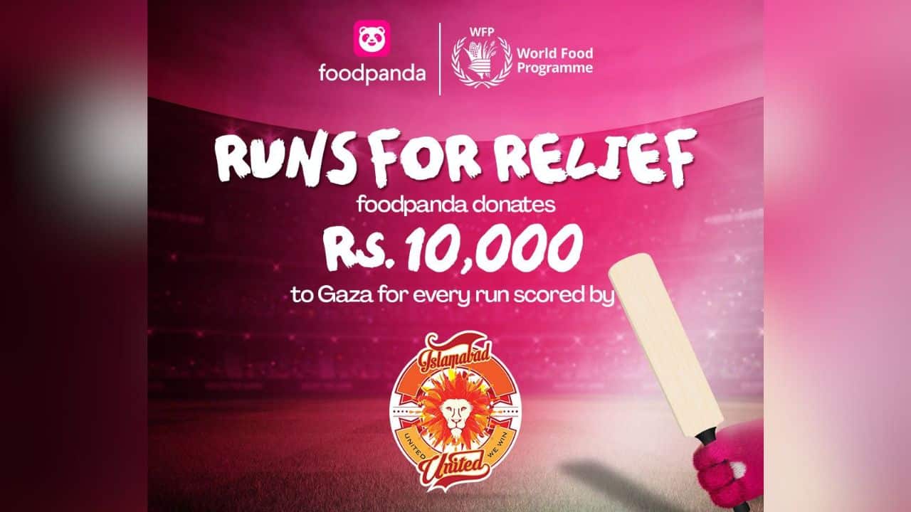 Run for Gaza: foodpanda Pledges PKR 10,000 For Every Islamabad United Run