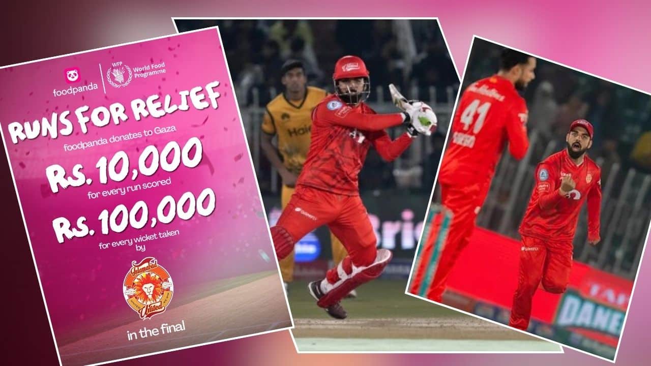 foodpanda Pledges to Donate to Gaza for Every Wicket and Run Scored by Islamabad United