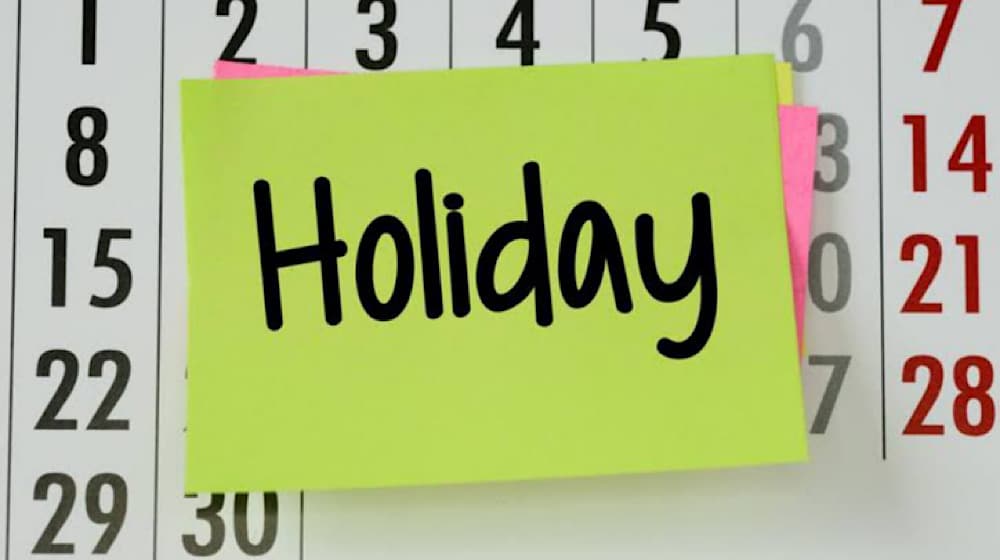 Holiday note