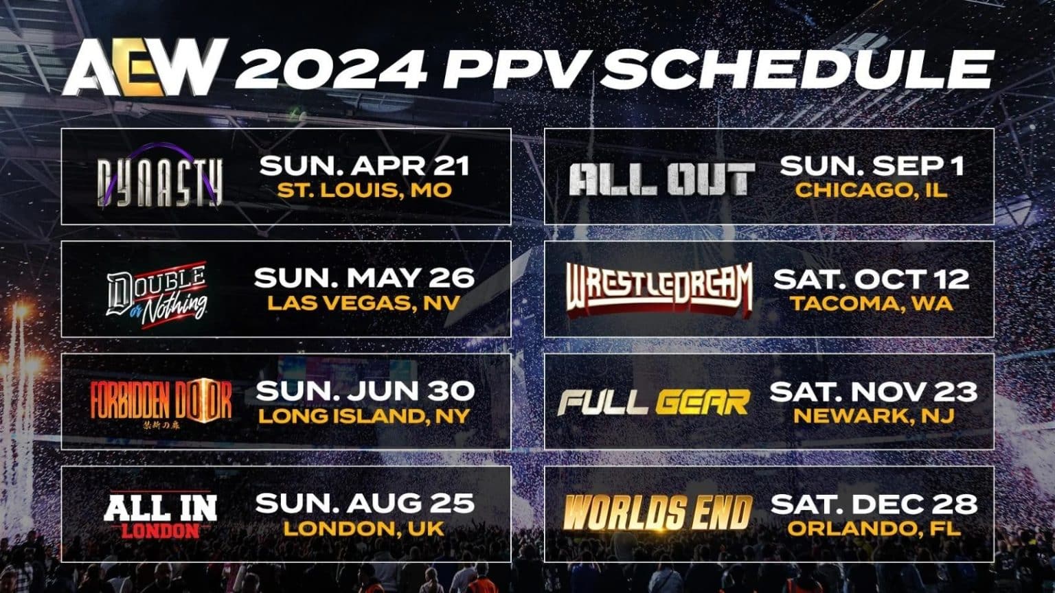 Here's the Complete PPV Schedule of AEW in 2024