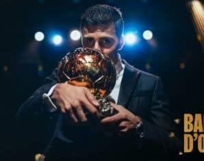 Rodri with his Ballon d'Or