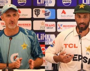 Shan Masood and Jason Gillespie