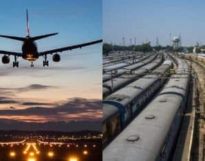 Aeroplane and train