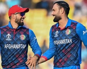 Mohammad Nabi with a teammate