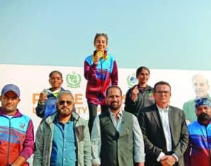 Athletes during Prime Minister's Inter-University Sports Olympiad Held in Islamabad