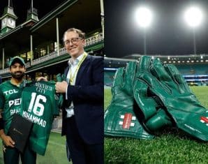 Mohammad Rizwan Donates Memorabilia to SCG Museum