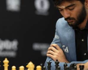 Gukesh Dommaraju during the world chess championship