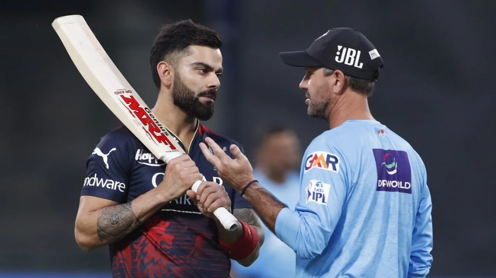 Virat Kohli and Ricky Ponting in a conversation