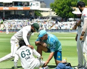 Saim Ayub Injures Ankle in Second Test Against South Africa
