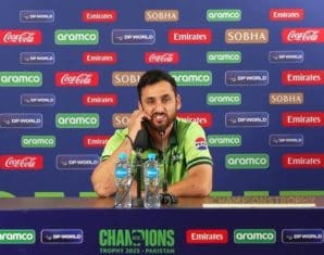 Salman Ali Agha during a press conference