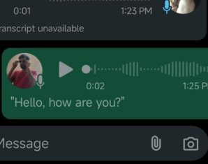 WhatsApp's voice message transcripts