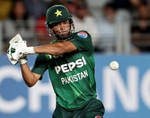 Hasan Nawaz playing a shot