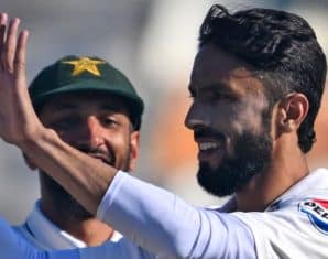 Kashif Ali during his debut test for Pakistan