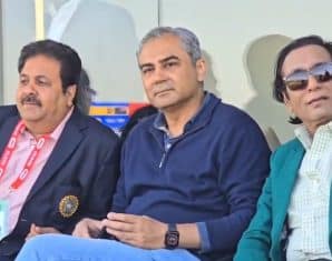 Rajeev Shukla with PCB Chairman