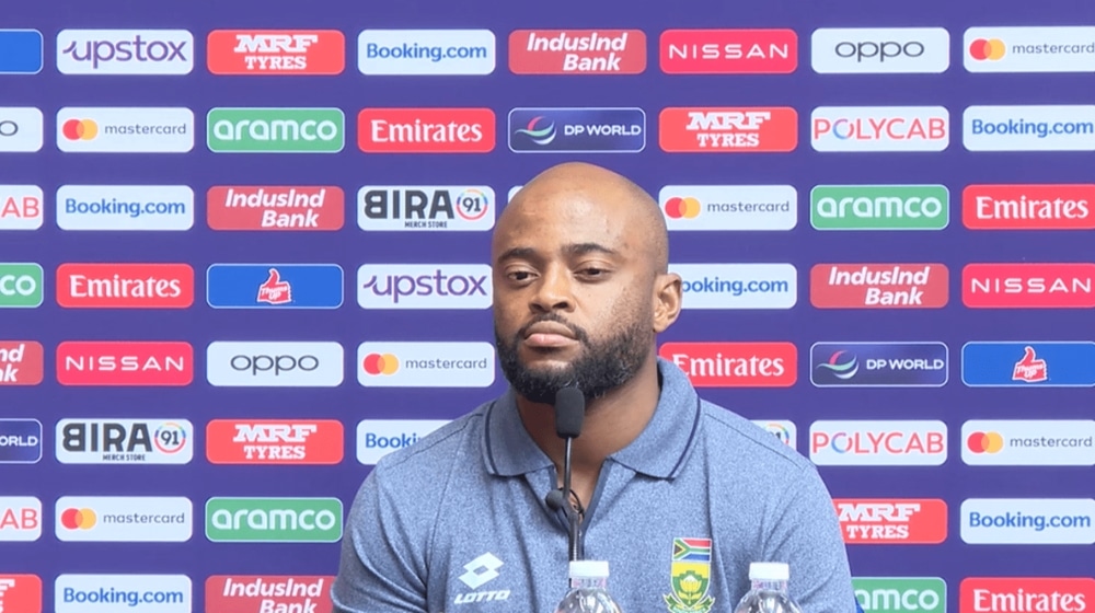 Temba Bavuma during a press conference
