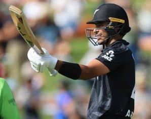 Muhammad Abbas raises his bat after fifty in First ODI