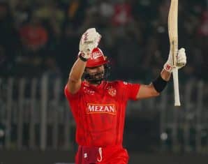 Sahibzada Farhan Celebrates his century against Zalmi