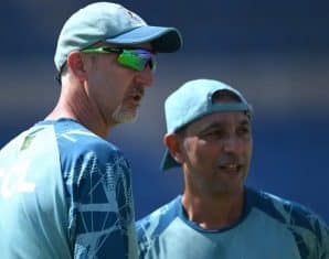 Jason Gillespie During his Coaching days with Pakistan
