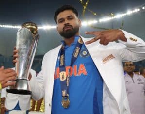 Shreyas Iyer after winning the Champions Trophy