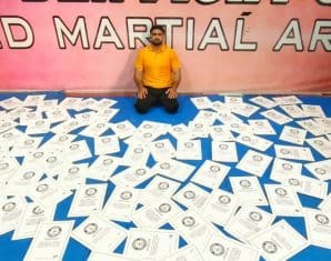 Irfan Mehsood with his records