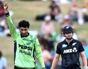 Sufiyan Muqeem during second ODI against New Zealand