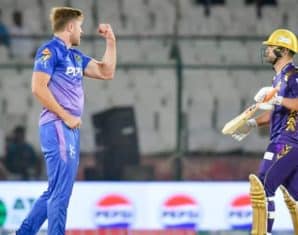 David Willey celebrates a wicket for Multan Sultans
