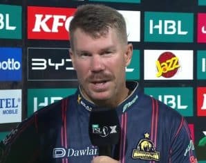 David Warner during his stint with Karachi Kings in PSL 10