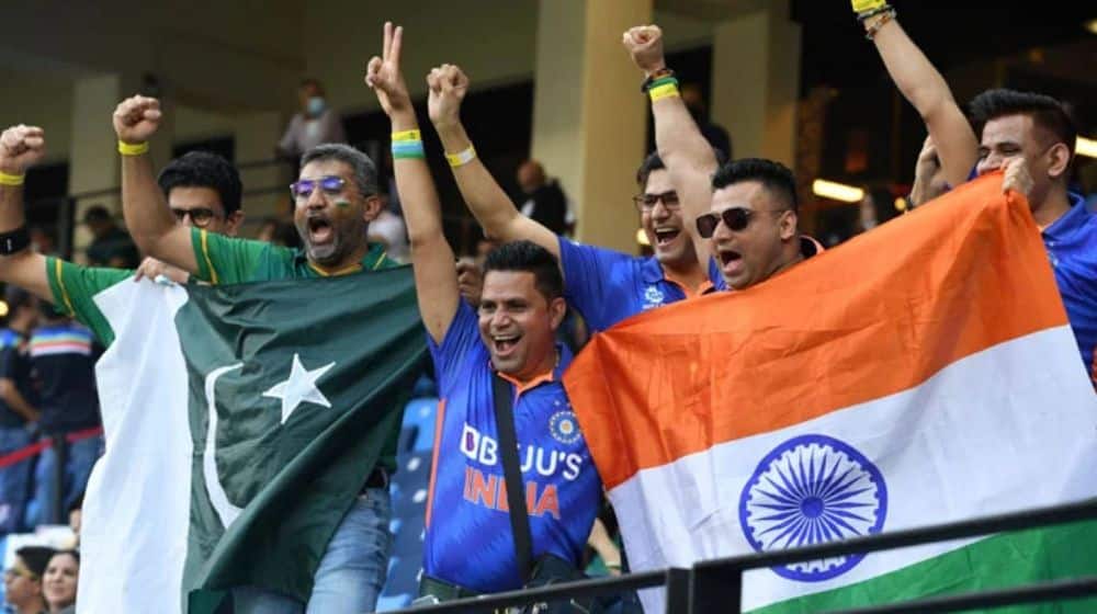 India and Pakistan fans during an Asia Cup game