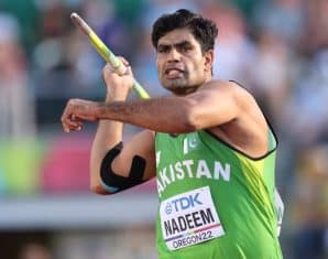 Arshad Nadeem during a Javelin event