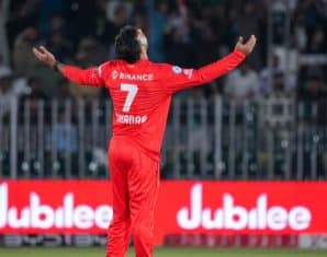 Shadab Khan during a game for Islamabad United