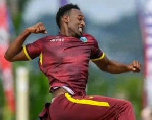 Matthew Forde celebrates a wicket