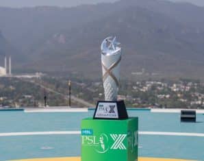 PSL 10 trophy on display