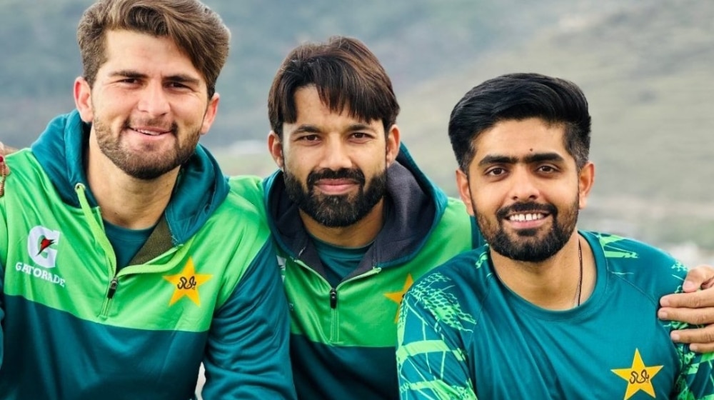 Babar Rizwan and Shaheen during a photo shoot