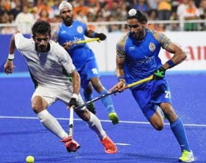 Pakistan and India during previous Hockey Asia Cup match