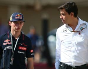 Max Verstappen and Mercedes Head Toto Wolff