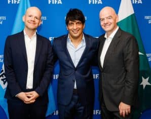 Pakistan Football Federation President Mohsen Gilani with FIFA Chief to discuss FIFA Series