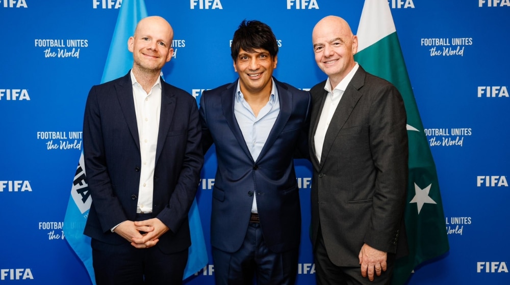 Pakistan Football Federation President Mohsen Gilani with FIFA Chief to discuss FIFA Series