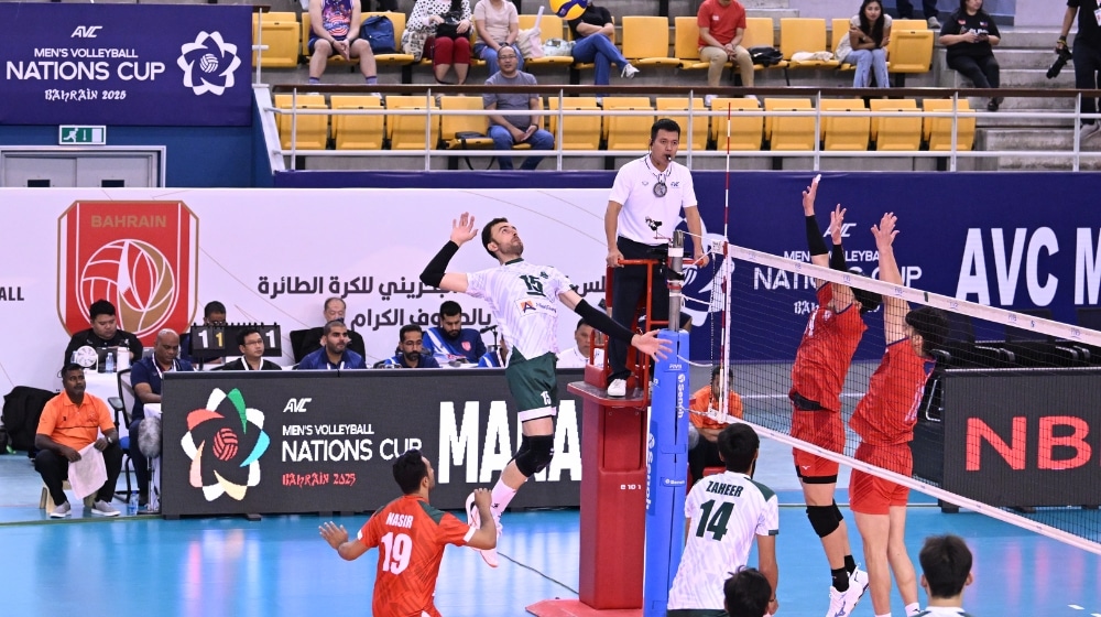 Pakistan and Chinese Taipei players during their AVC Nations Cup match