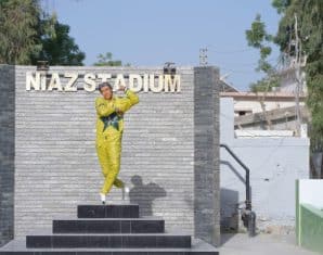 Wasim Akram's Statue at Niaz Stadium