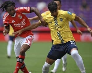 Haris Zeb during his match against Benfica