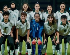 Pakistan women's football team before a match